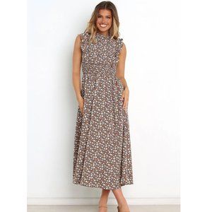 Olivia Dress - Brown Floral NWT
